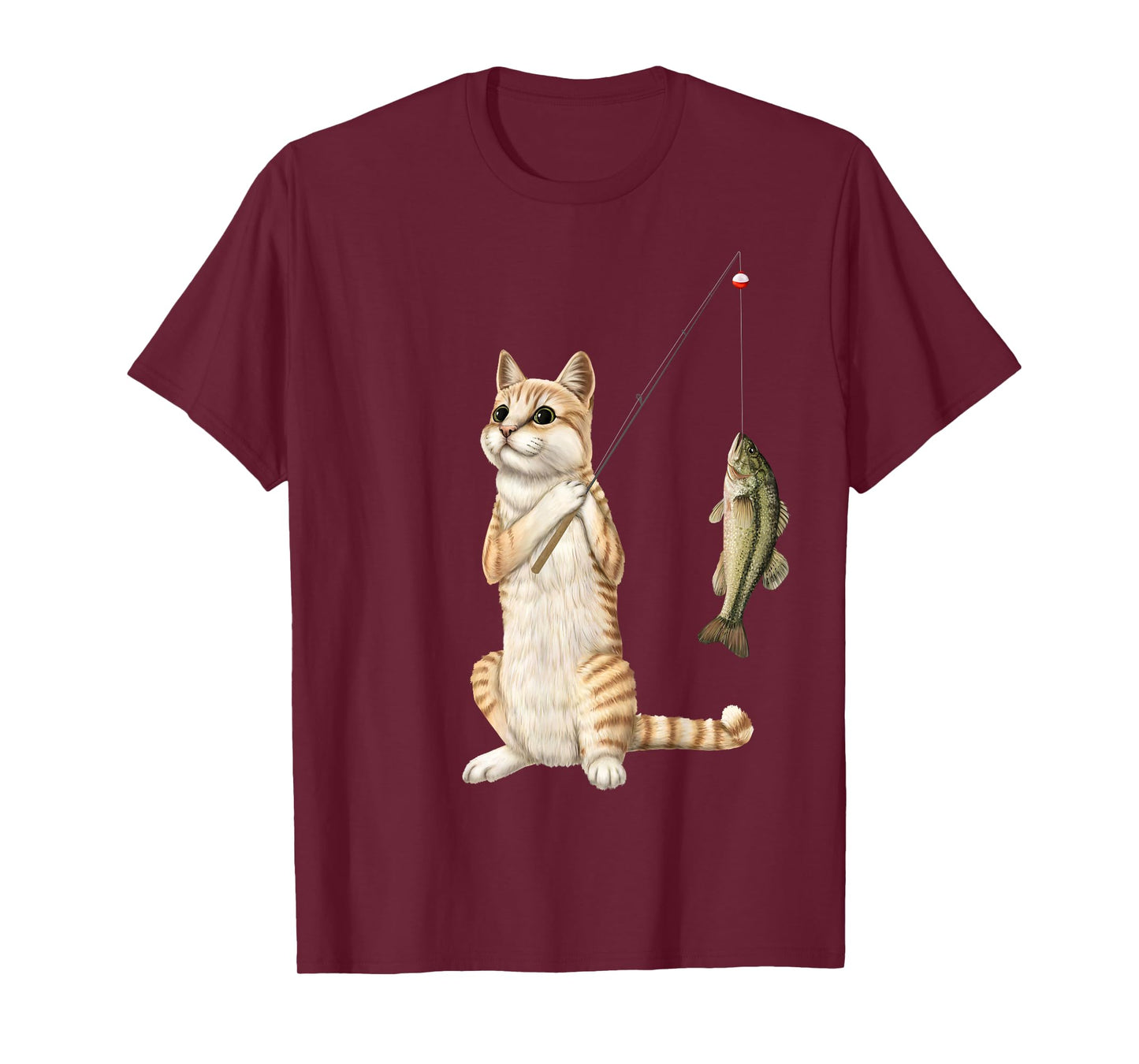 Fishing cat with a bass T-Shirt