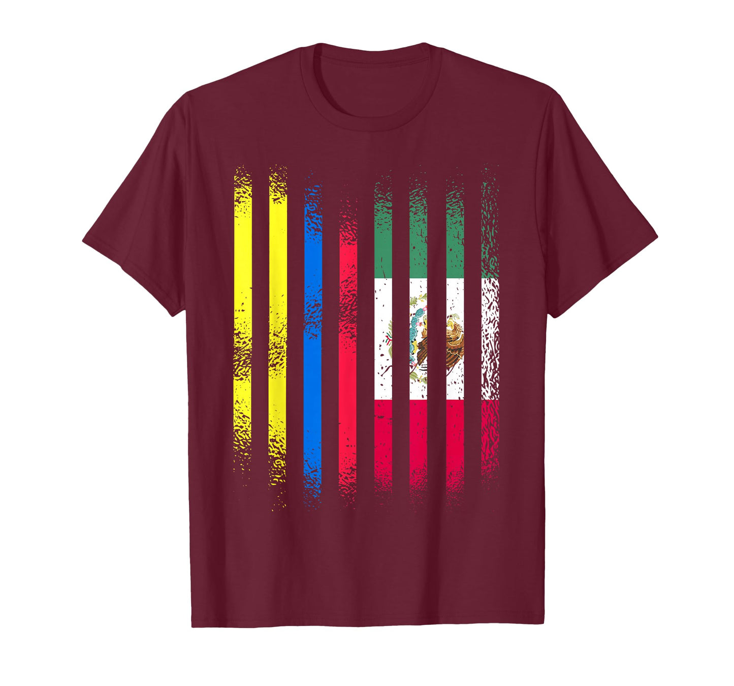 Colombia Flag Mexico Grown Country Flags Stripes T-Shirt