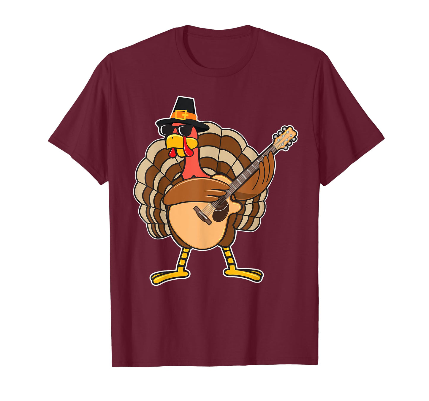 Turkey Playing Guitar Thanksgiving T-Shirt