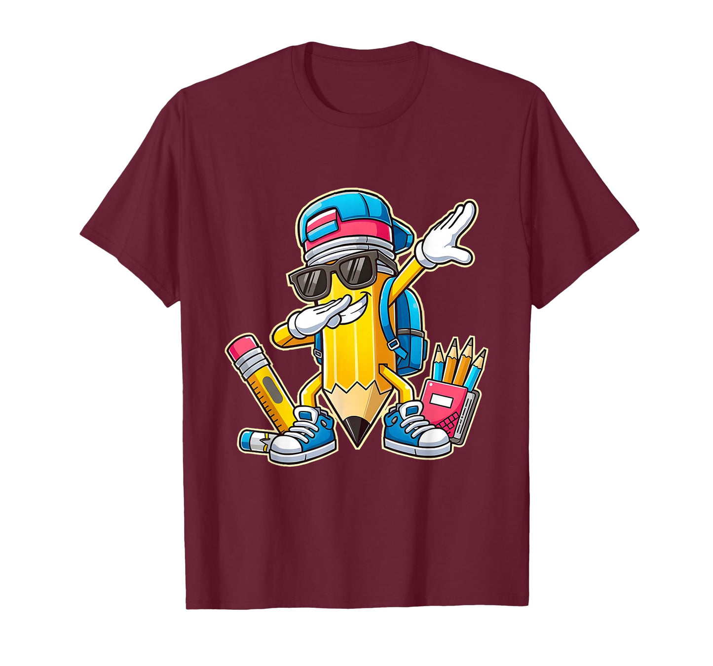 Dabbing Pencil Dancing Back to School Funny Students Boys T-Shirt