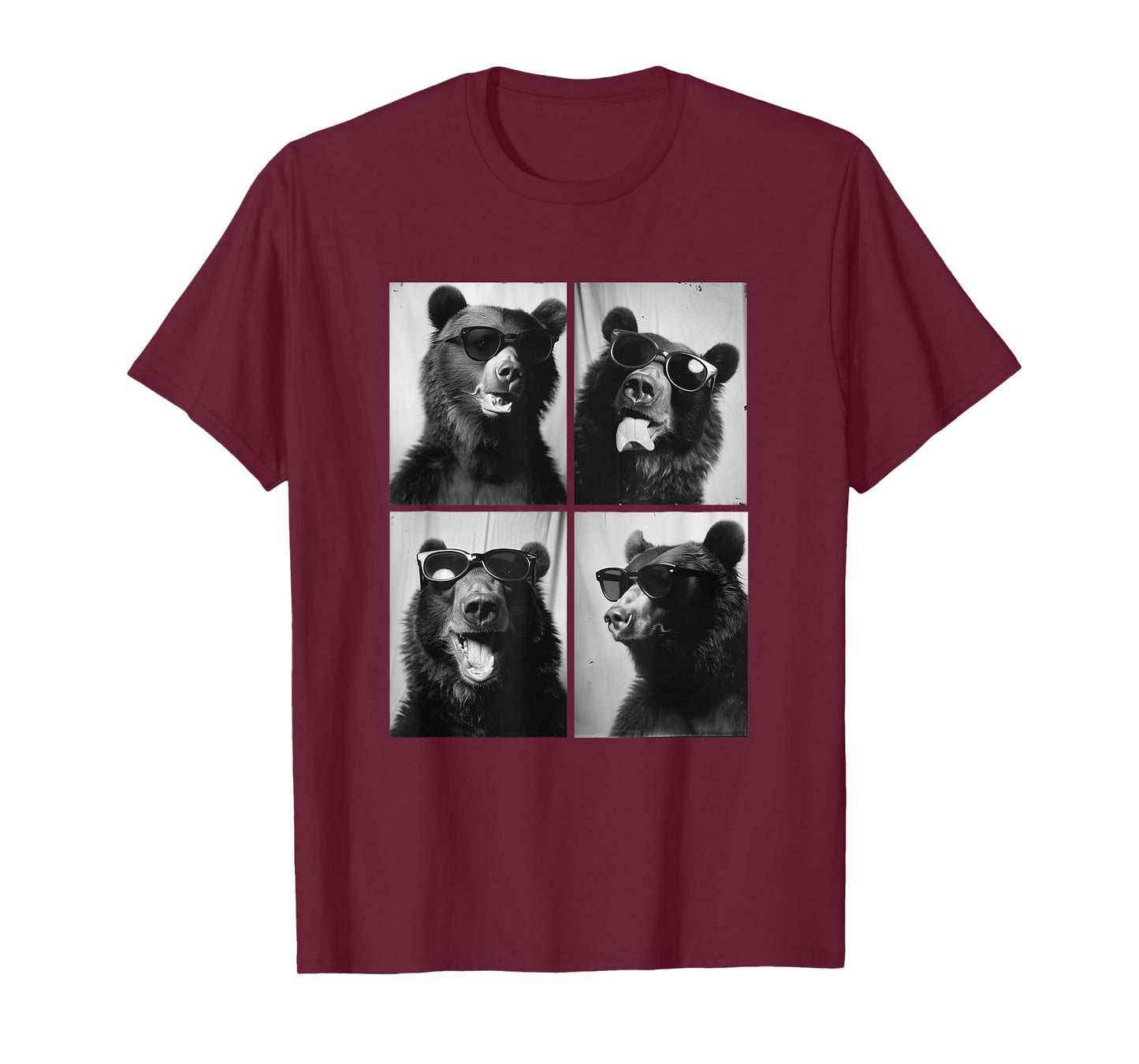 Funny Bears with Sunglasses Cool Forest Animal Photography T-Shirt
