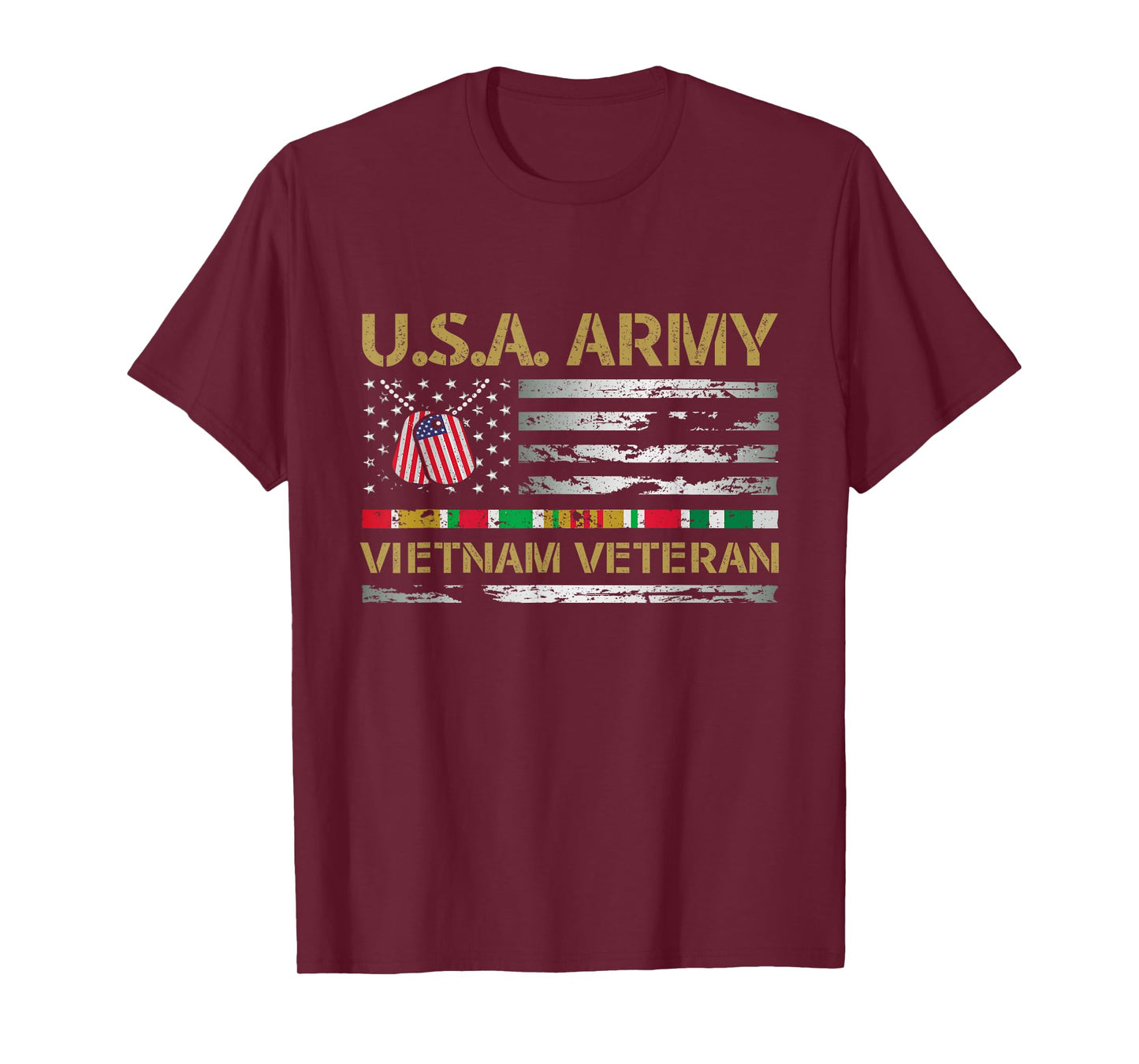USA Army Vietnam Veteran USA Flag Veteran Vietnam Army T-Shirt