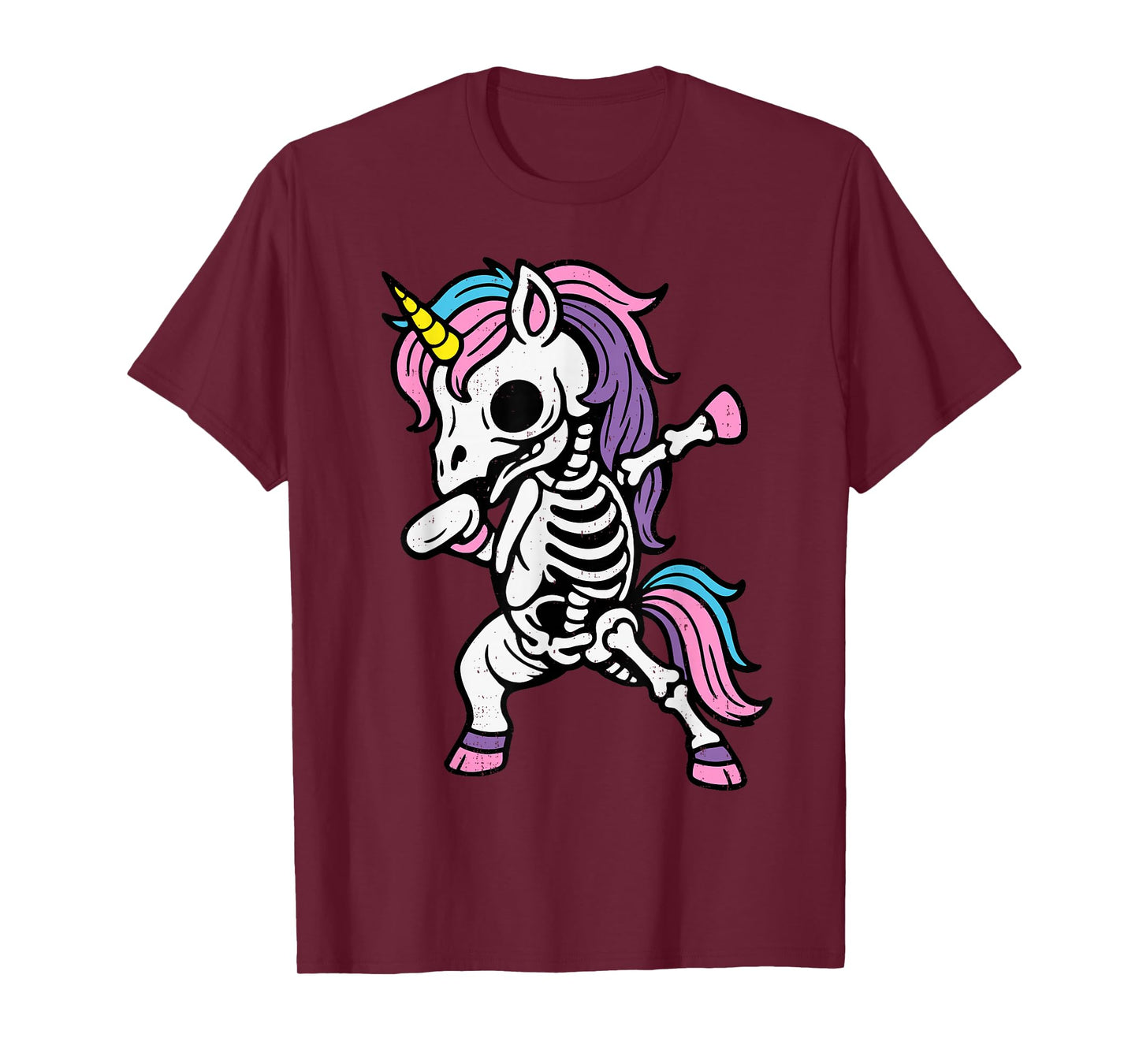 Skeleton Dabbing Unicorn Halloween Costume Boys Girls Kids T-Shirt