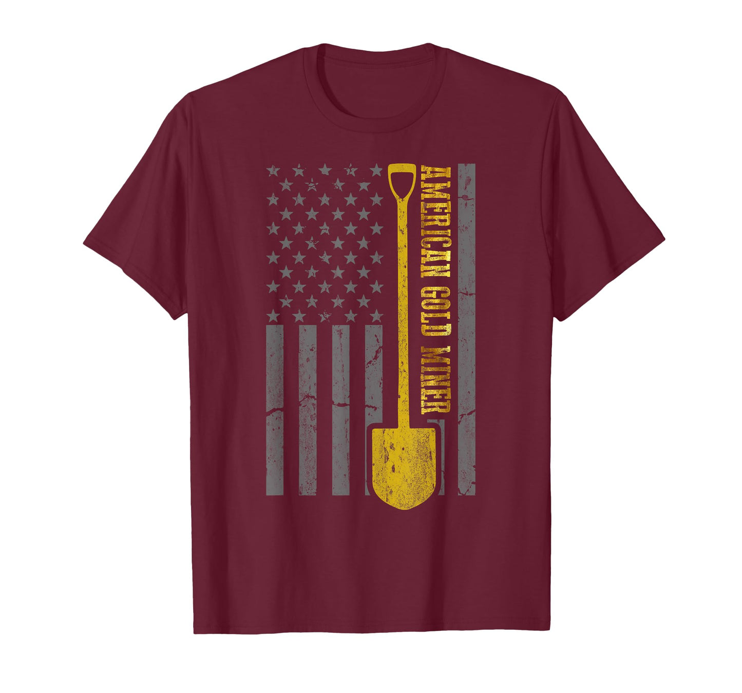 Golden US Flag for American Gold Miner T-Shirt