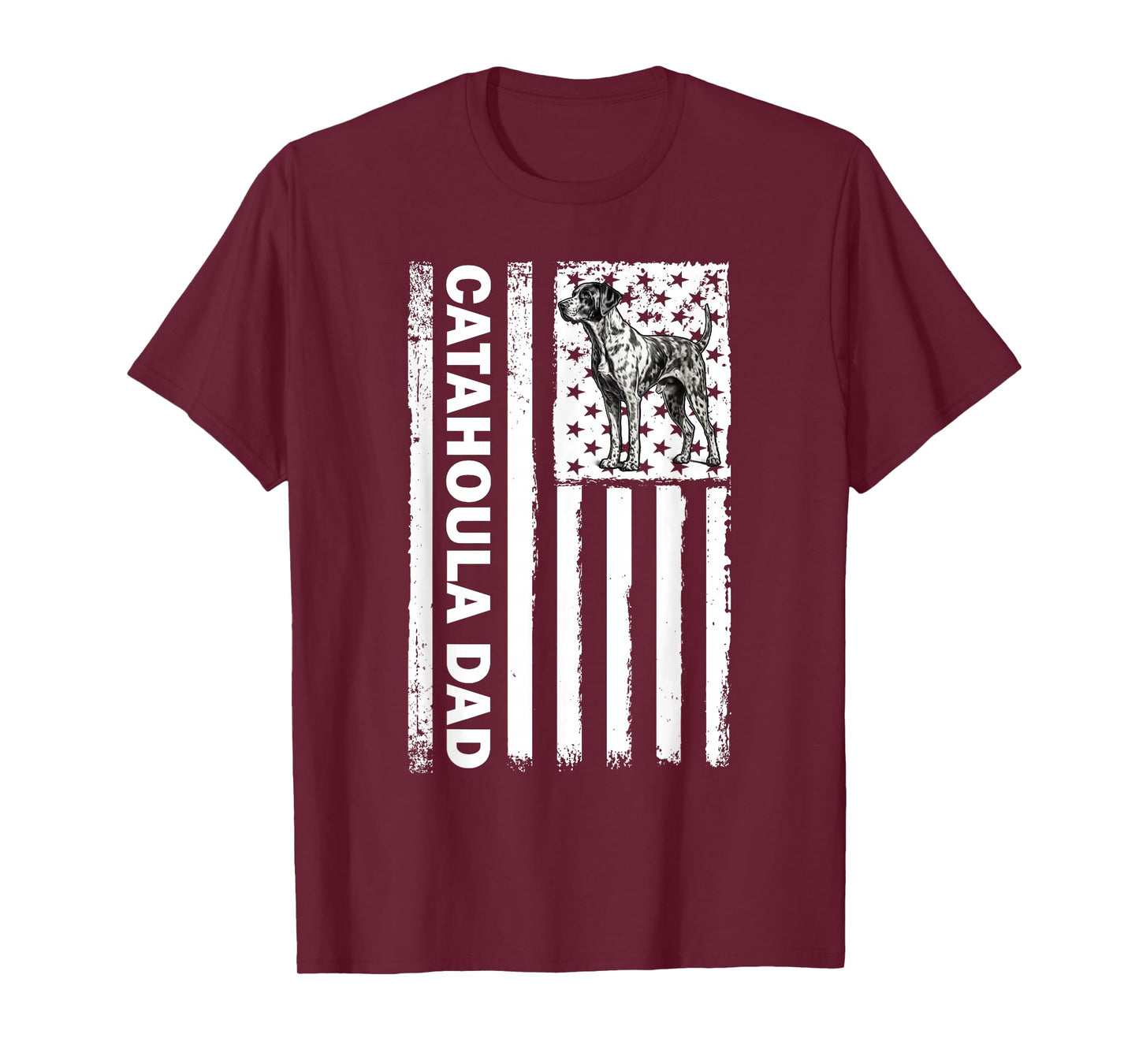 Mens American USA Flag 4th July Catahoula Leopard Dog T-Shirt