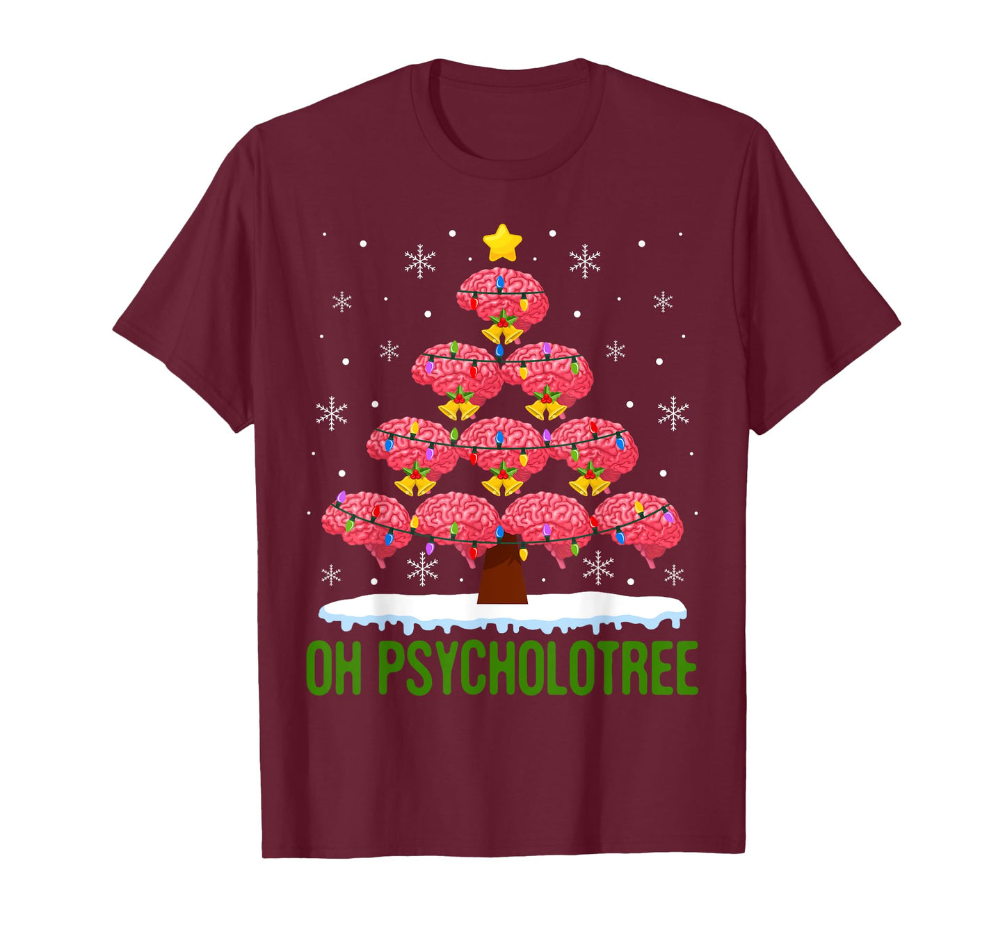 Christmas Tree Oh Psycholotree Psychology Brain Ugly Sweater T-Shirt