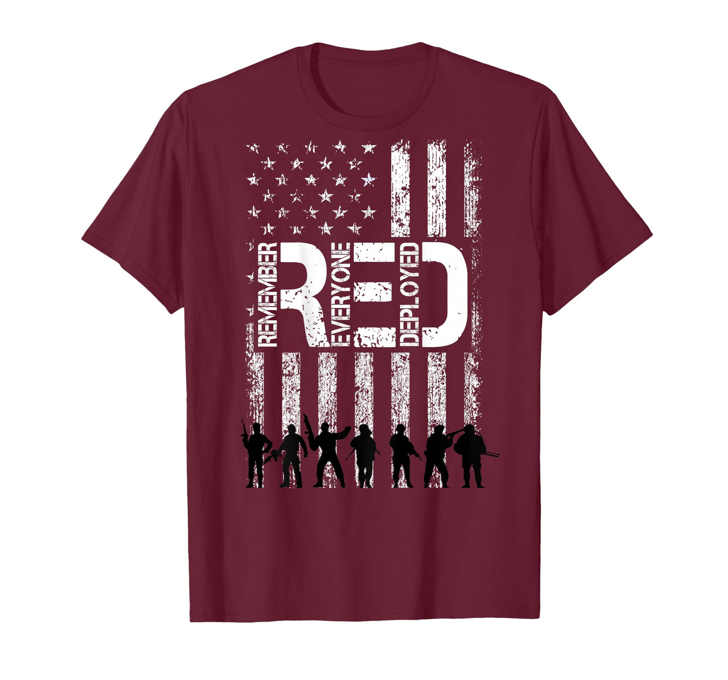 On Fridays We Wear Red Military Veteran Day US Flag Back T-Shirt