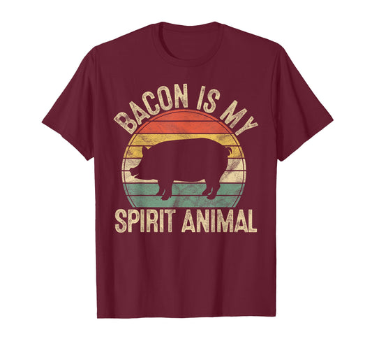 Bacon Is My Spirit Animal Gift Retro BBQ Costume Pork Grill T-Shirt