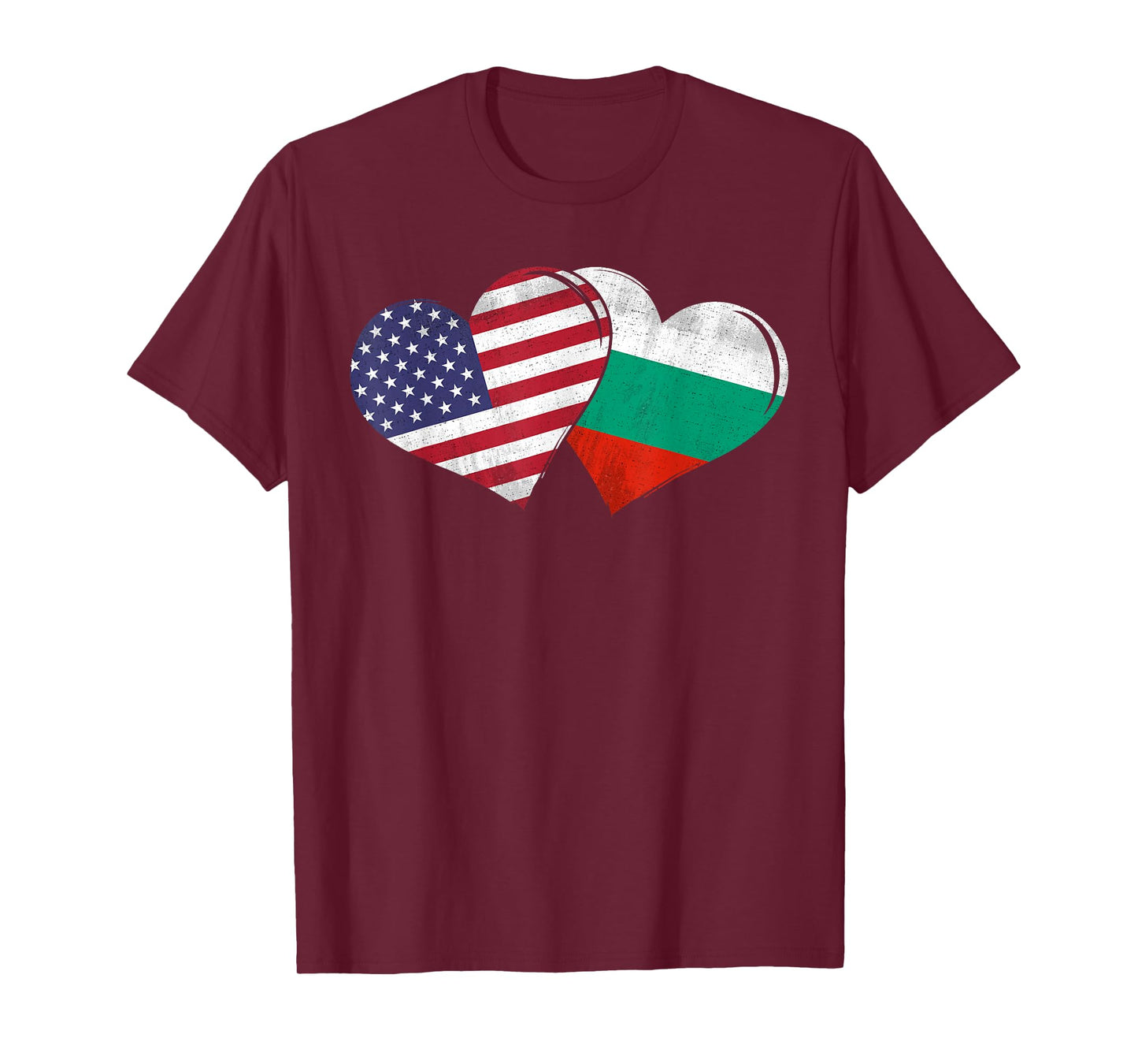 Vintage Bulgaria - American Flag Heart For Bulgarian T-Shirt