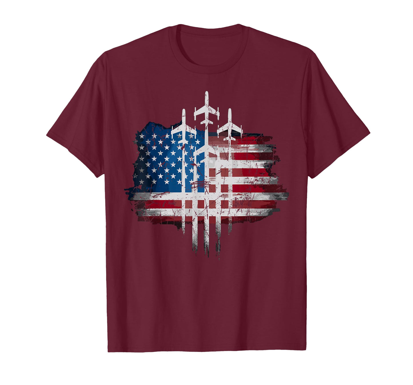 Fighter Jets USA Flag American T-Shirt