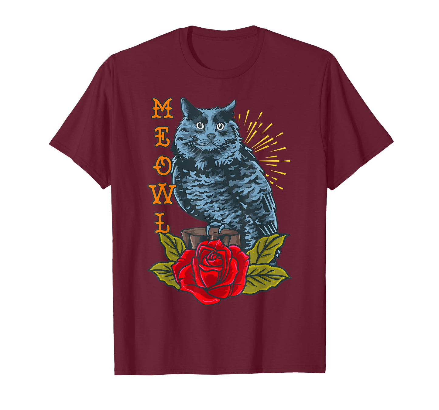 Meowl Cat And Owl T-Shirt for Men Women Kids