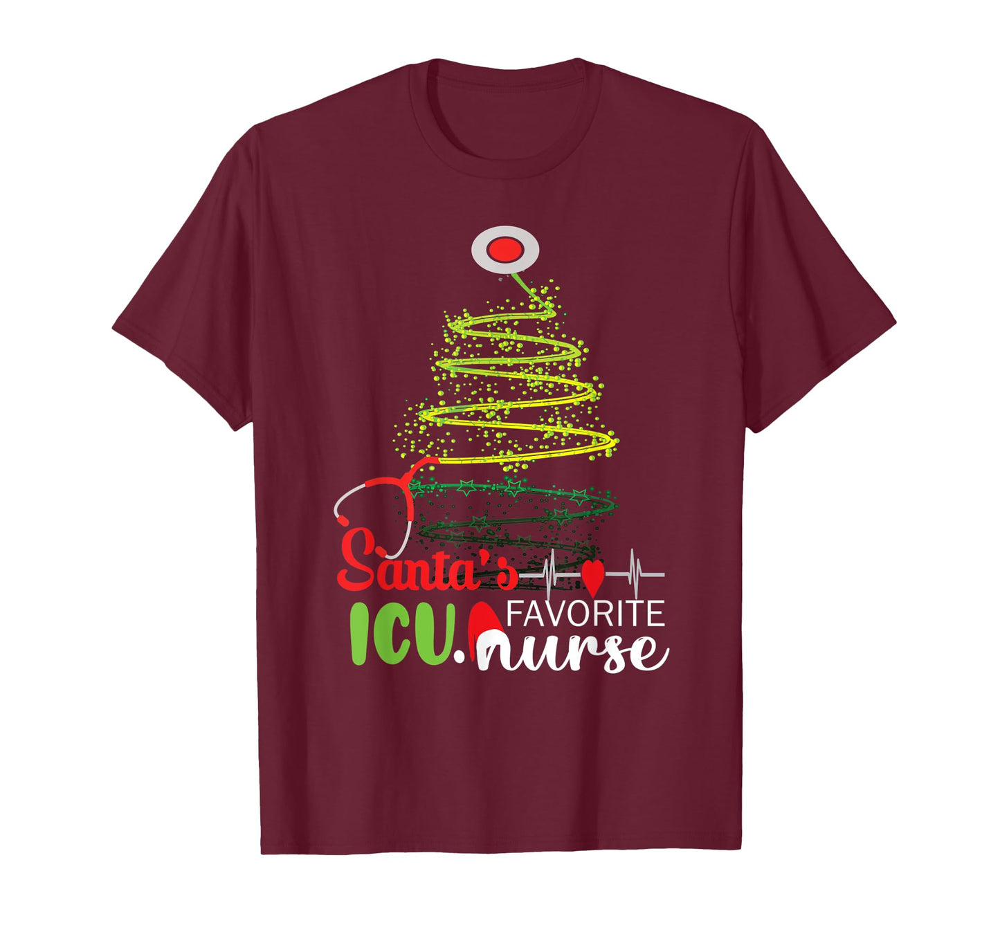 Christmas Party Intensive Care Santa's Favorite ICU Nurse T-Shirt