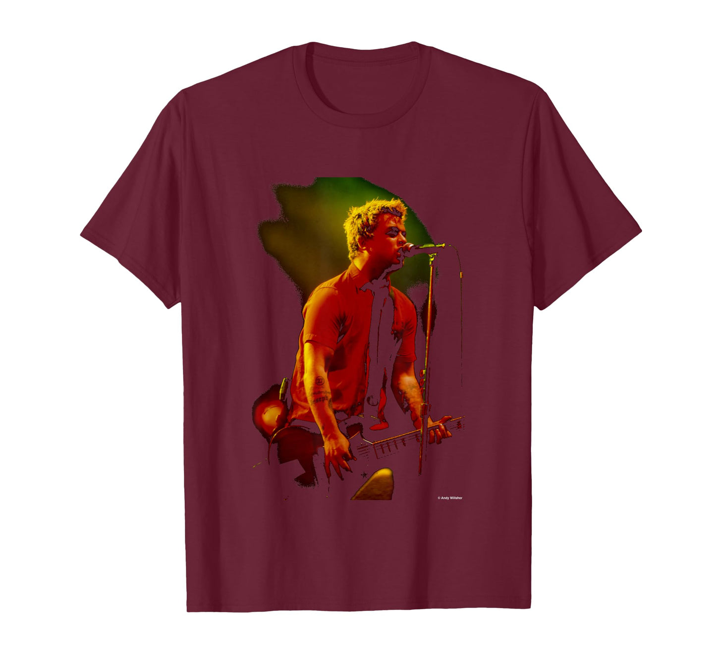 Billie Joe Armstrong Green Day Warning Live By Andy Willsher T-Shirt