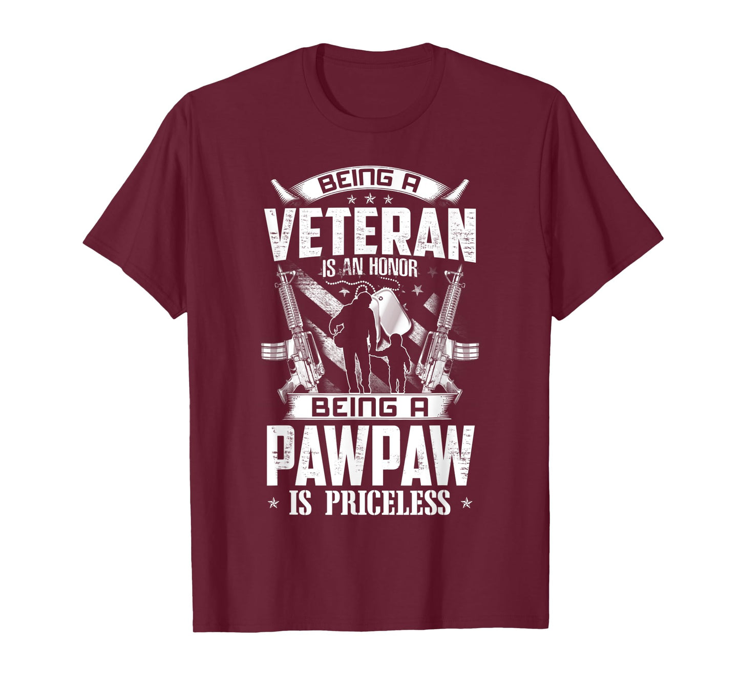 Mens Being A Veteran Is An Honor A Pawpaw Is Priceless Grandpa T-Shirt