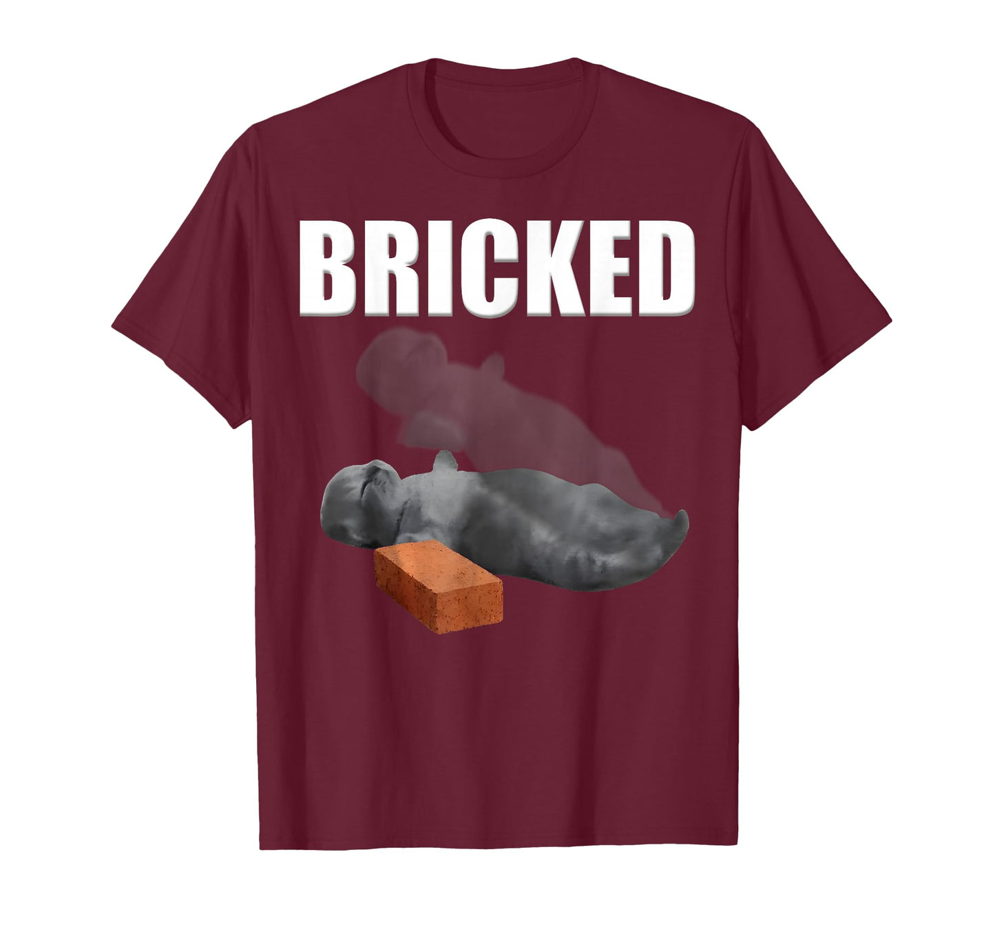 Bricked Funny Cat Knocked Out Brick Cat Meme Silly Weird T-Shirt