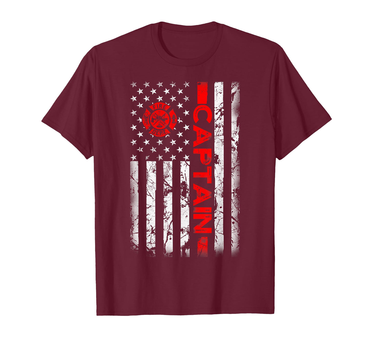 Firefighter USA flag gifts Patriotic Fire Captain Chief T-Shirt