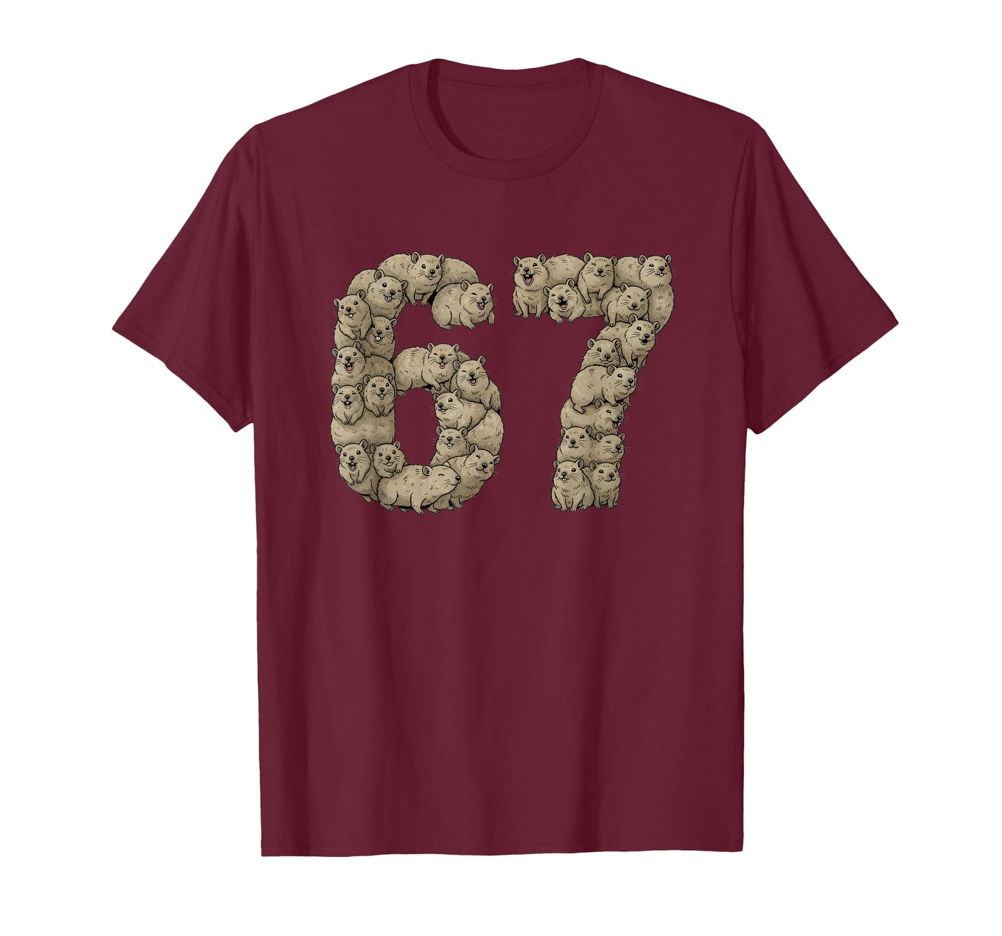 Funny Rock Hyrax Awawa 6 7 Meme Six Seven Love T-Shirt