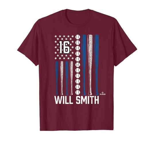 Baseball American Flag Will Smith Los Angeles Baseball MLBPA T-Shirt