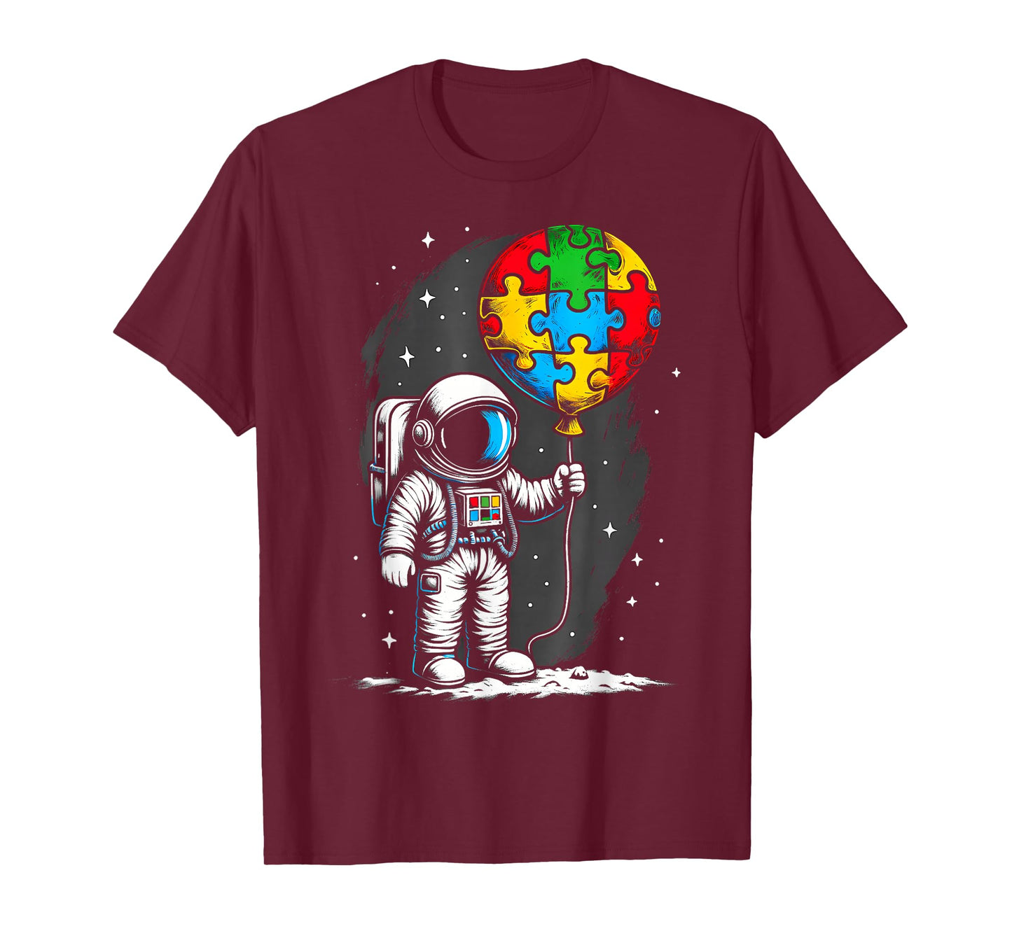 Astronaut Balloon Autism Awareness Space Autistic Kids Boys T-Shirt