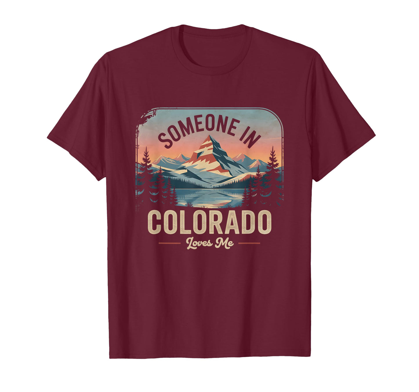 Someone in Colorado Loves Me Pride Geometric Mountain Sunset T-Shirt