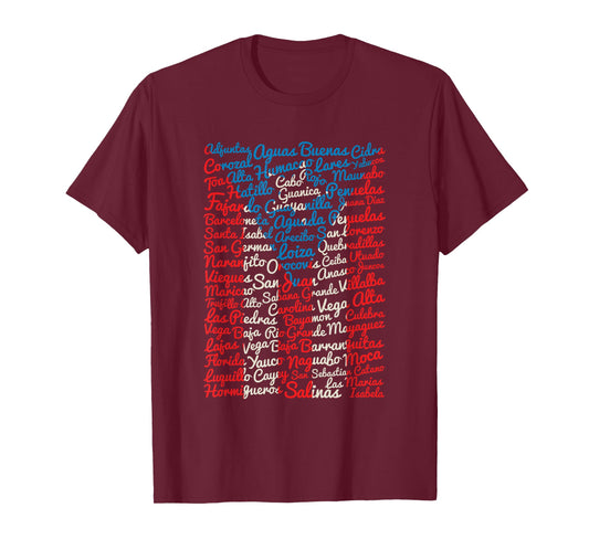 Puerto Rican Flag Puerto Rico Towns and Cities Retro Vintage T-Shirt