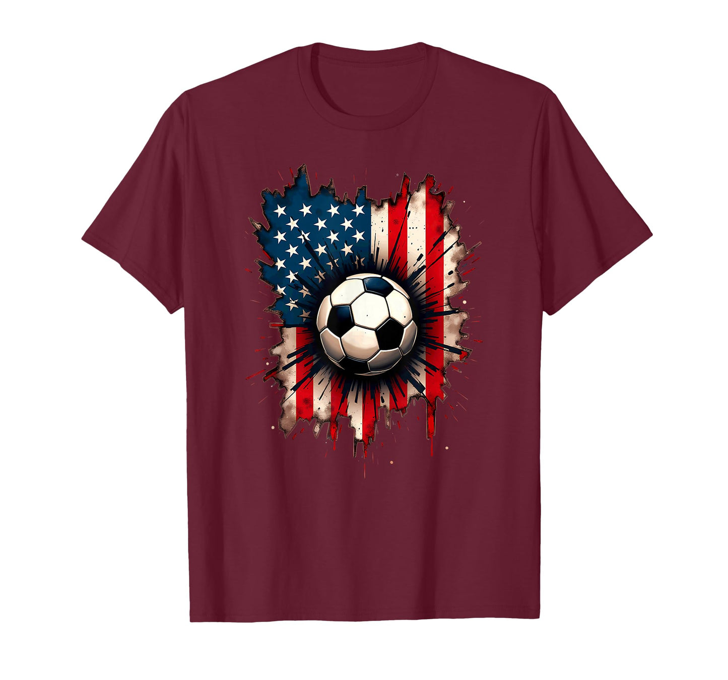 Patriotic American Flag Soccer T-Shirt