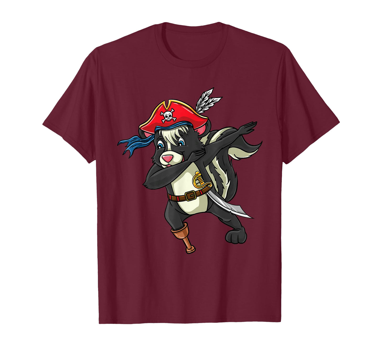Dabbing Pirate Skunk Halloween T-Shirt