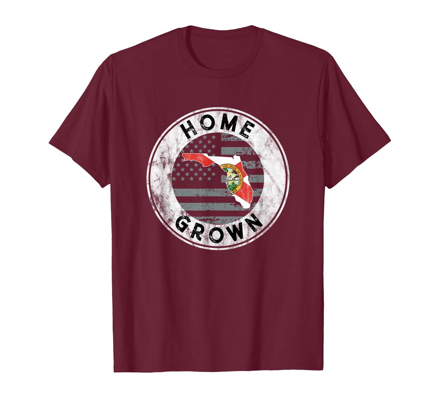 Florida Home Grown State Country American Flag Pride Love FL Women Men T-Shirt