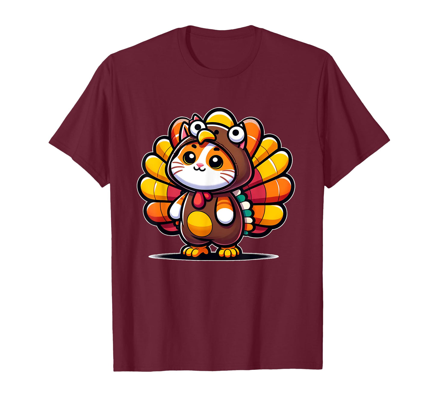 Pilgrim Cat in Turkey Disguise turkey costume Thanksgiving T-Shirt