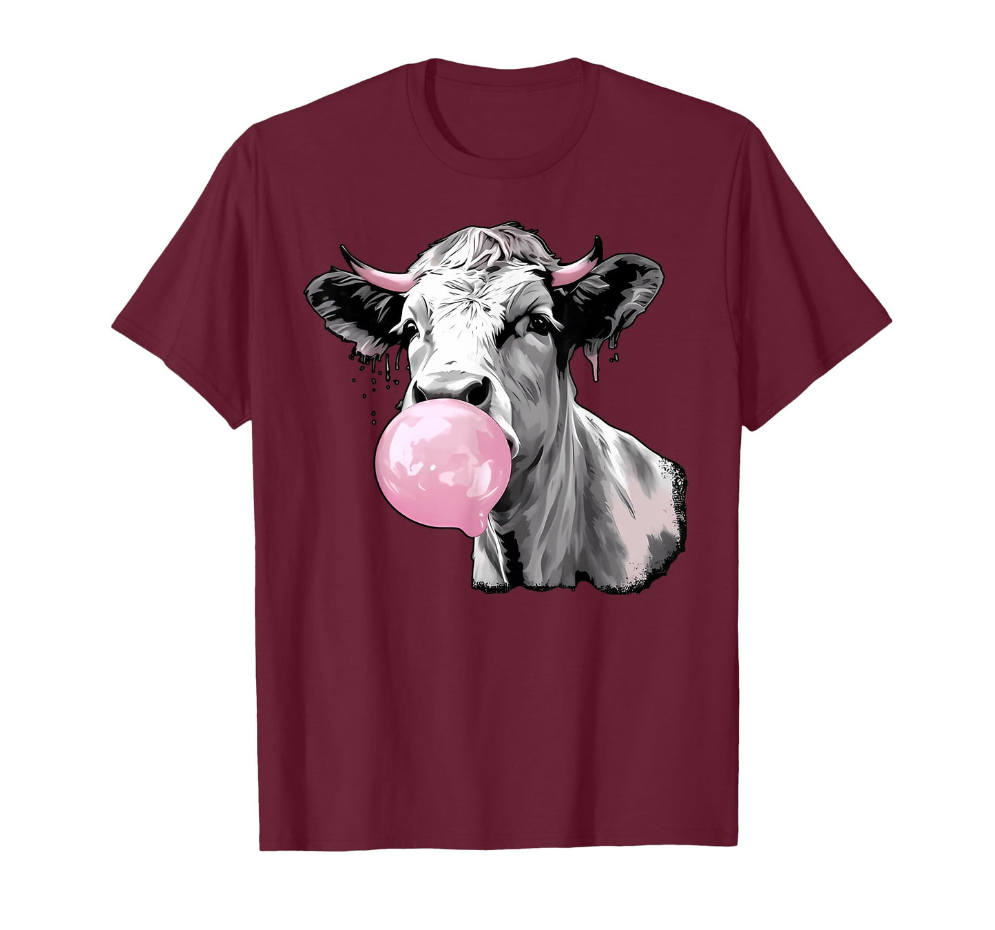 Cow Blowing Bubble Gum Cow Lovers Owners Farmers T-Shirt