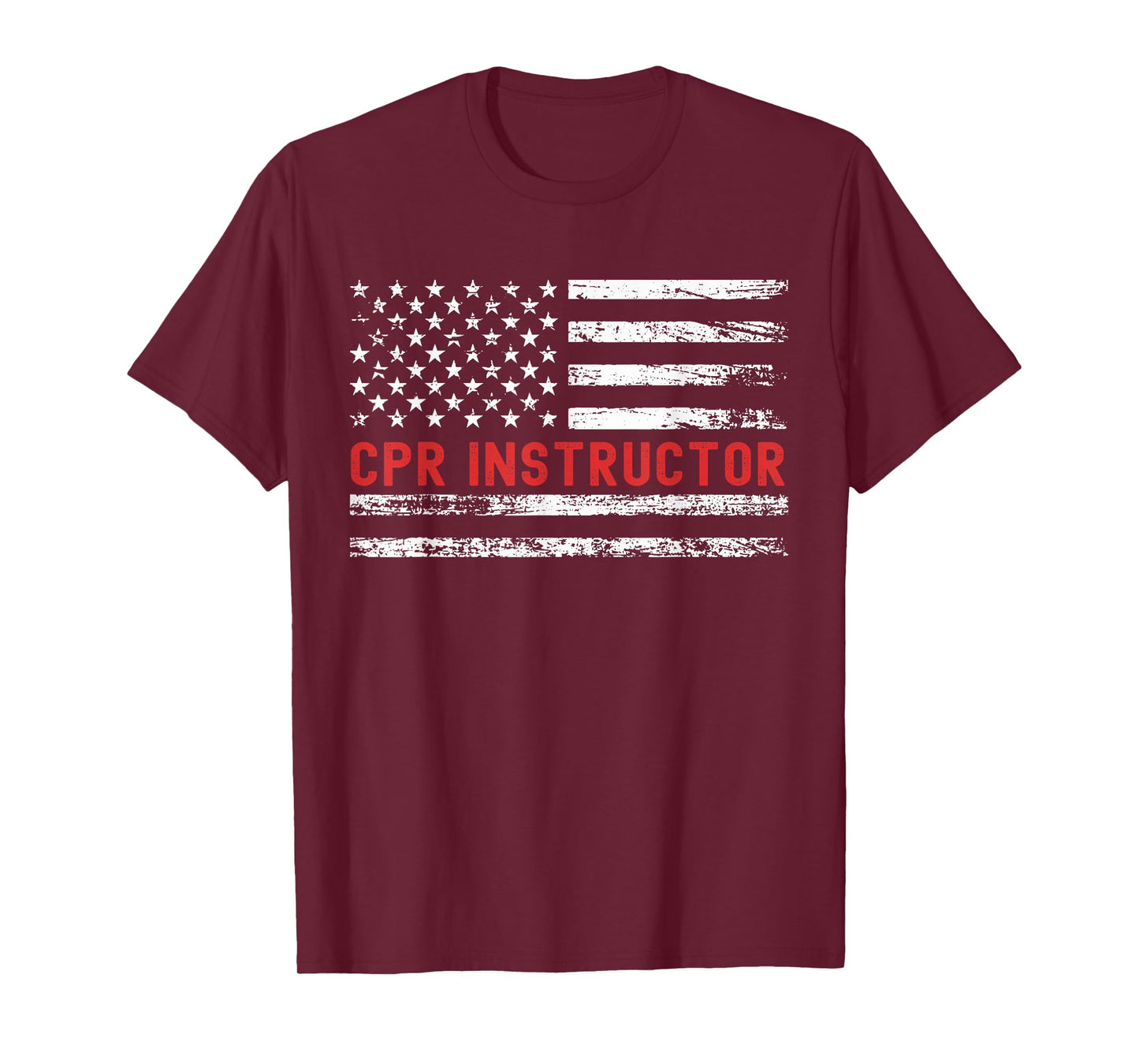 CPR Instructor USA Flag Profession Retro Job Title T-Shirt