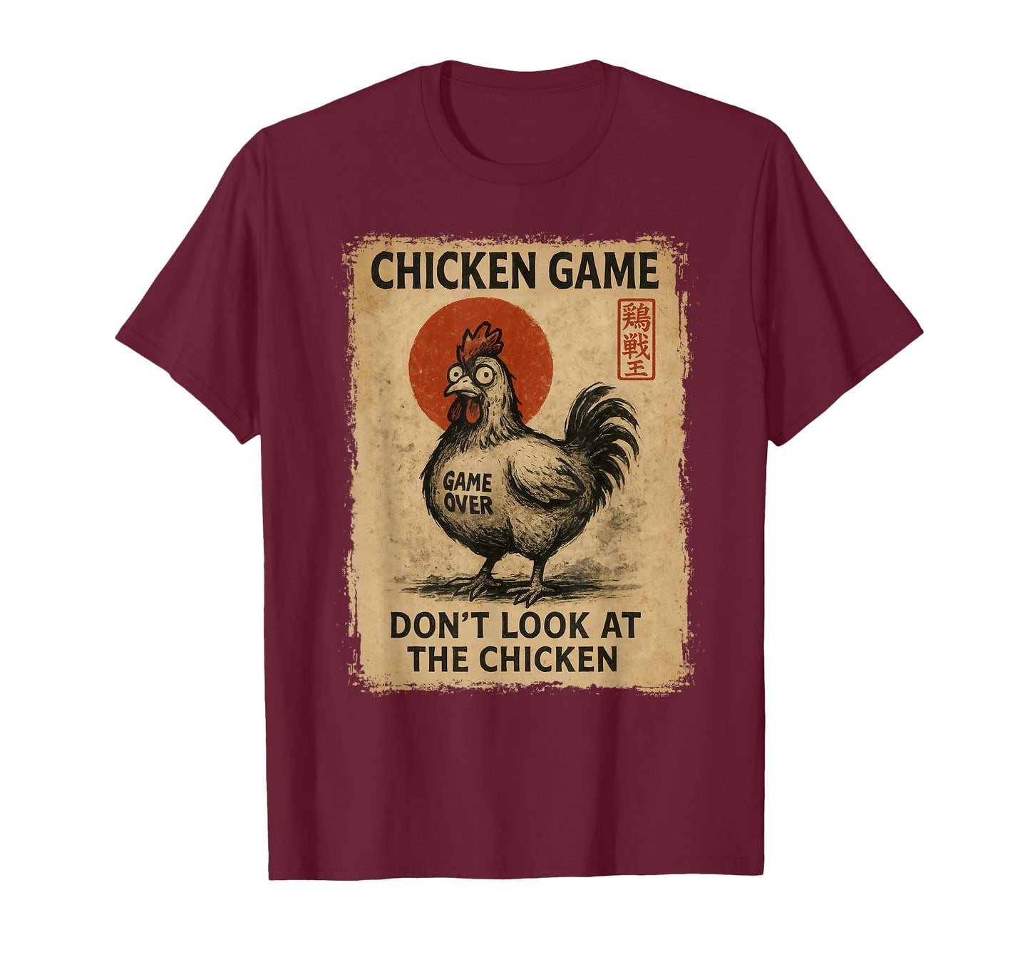 Chicken Game Funny Japanese Boys Girls Womens Mens Graphic T-Shirt