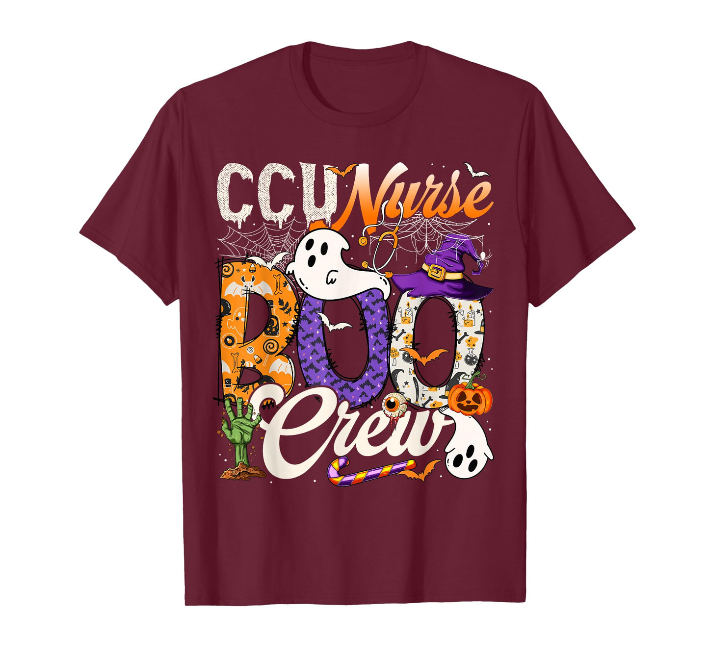 Cute CCU Nurse Boo Crew Nurse Halloween Ghost Costume T-Shirt
