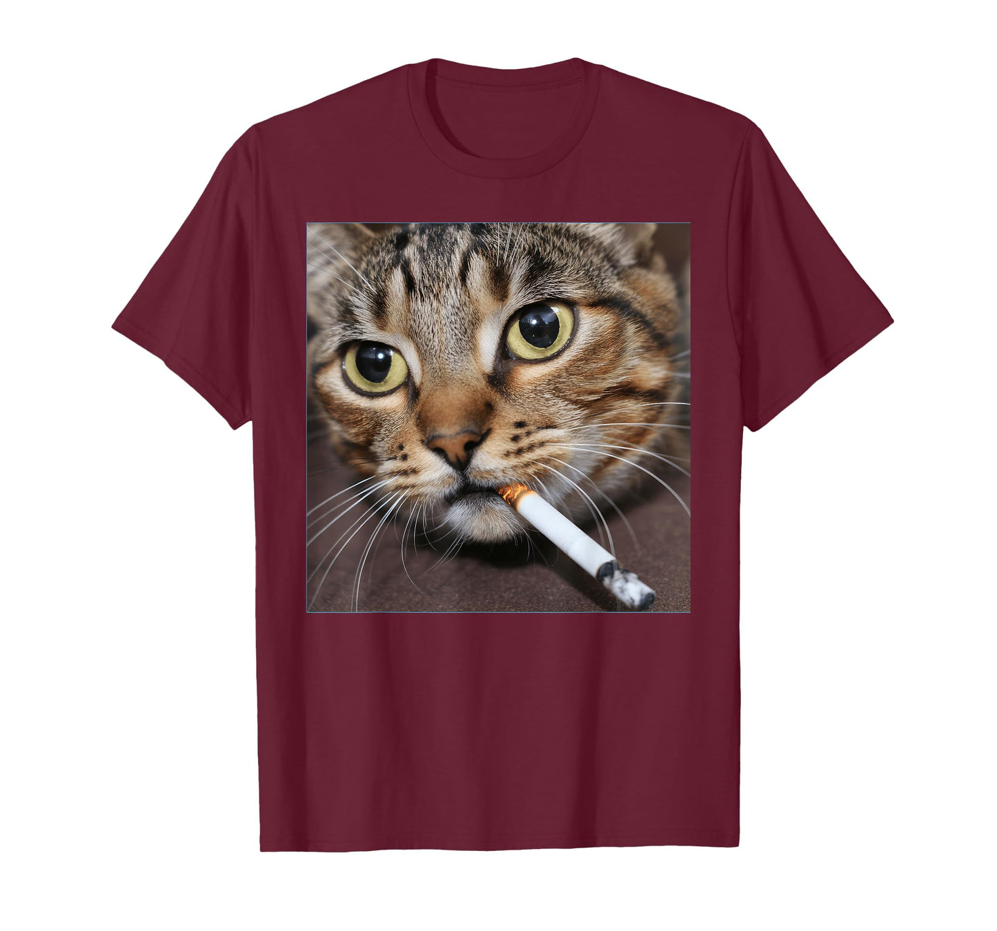 Smoking Cat Meme Men Women T-Shirt