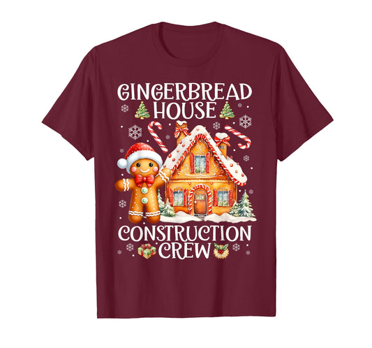 Baking Gingerbread House Construction Crew Christmas Pajamas T-Shirt