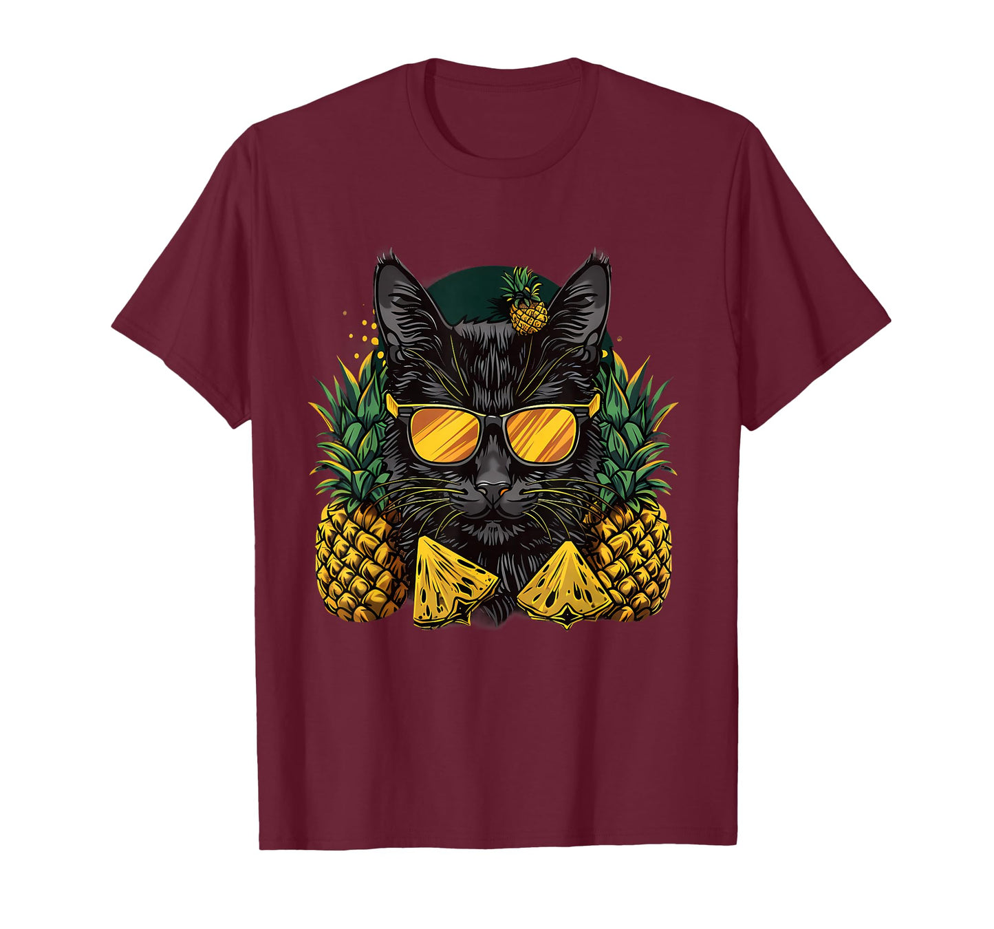 Pineapple Cat Animal Art Drawing Cat Lover Pineapples Fruit T-Shirt