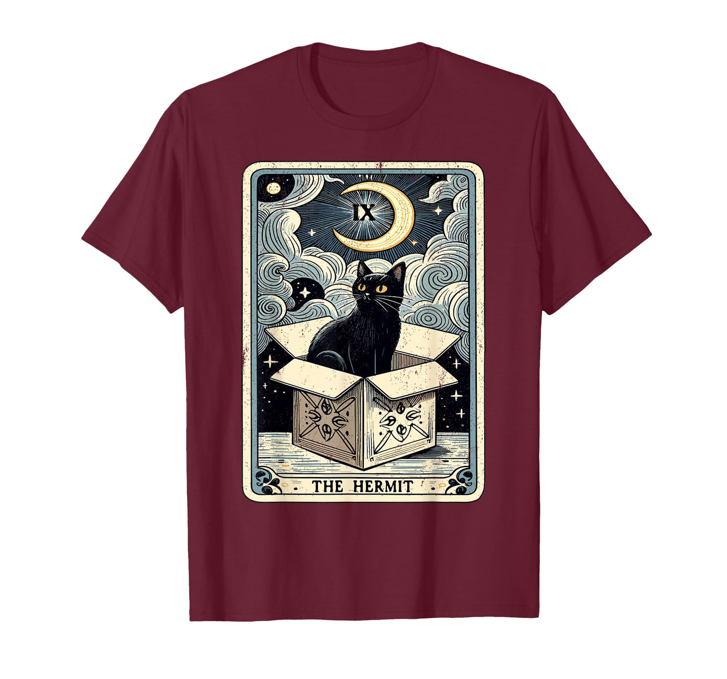 The Hermit Tarot Card Cat in Box Mystic Funny Cat T-Shirt
