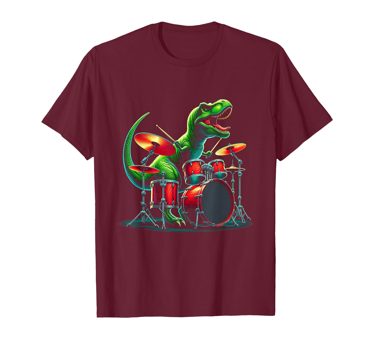 Cool Dinosaur Drummer - Boys Girls Kids Drummers T-Shirt