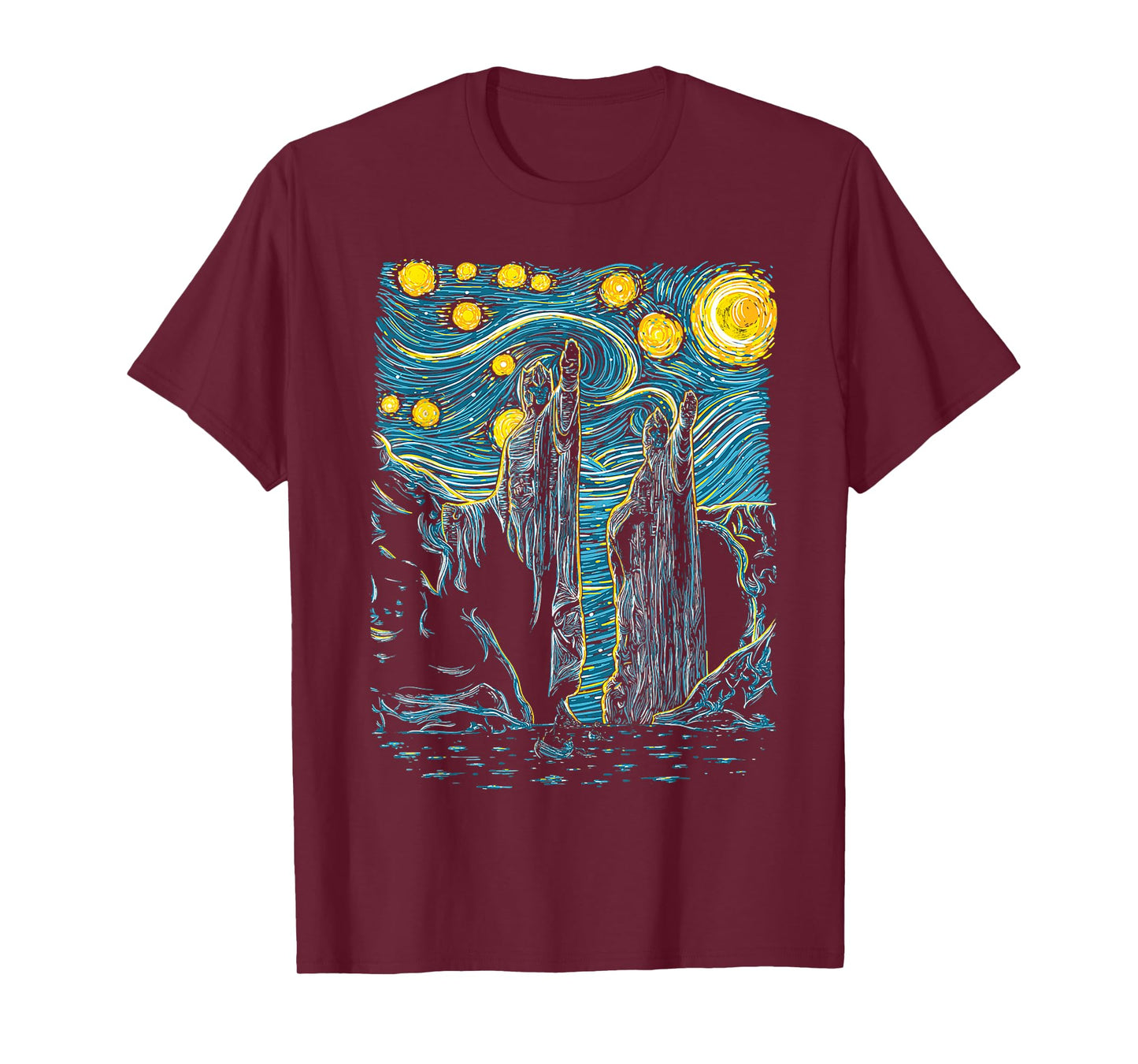 Argonath Starry Night Van Gogh Style T-Shirt