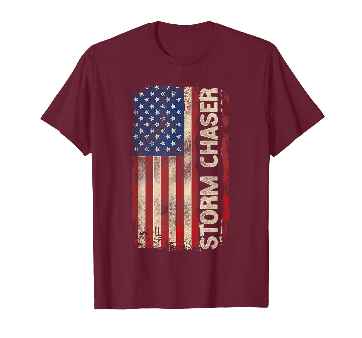 Storm Chaser Hurricane Meteorology Tornado Usa American Flag T-Shirt