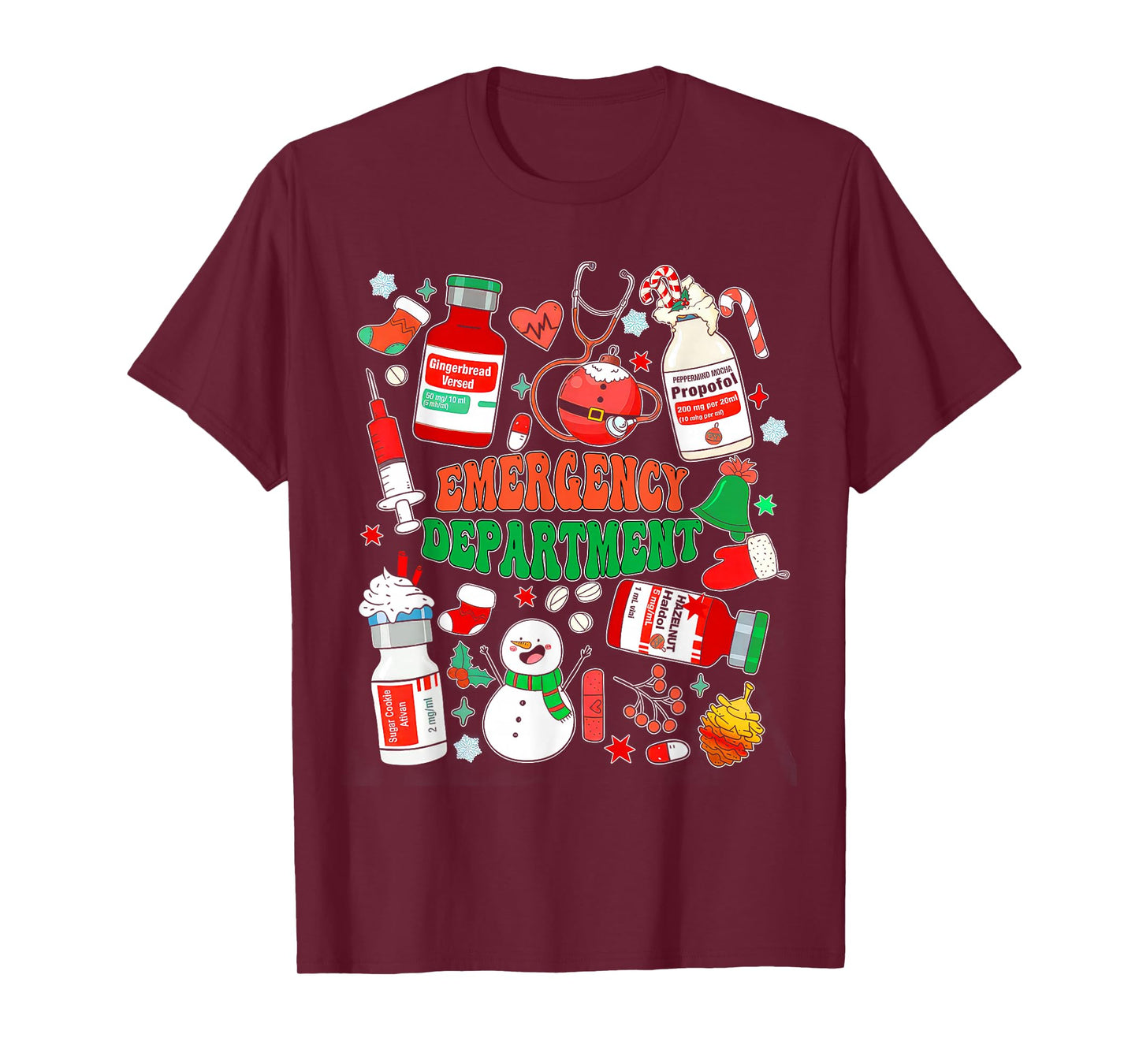 Christmas Er Nurse Emergency Department Er Ed Nurse Tech T-Shirt