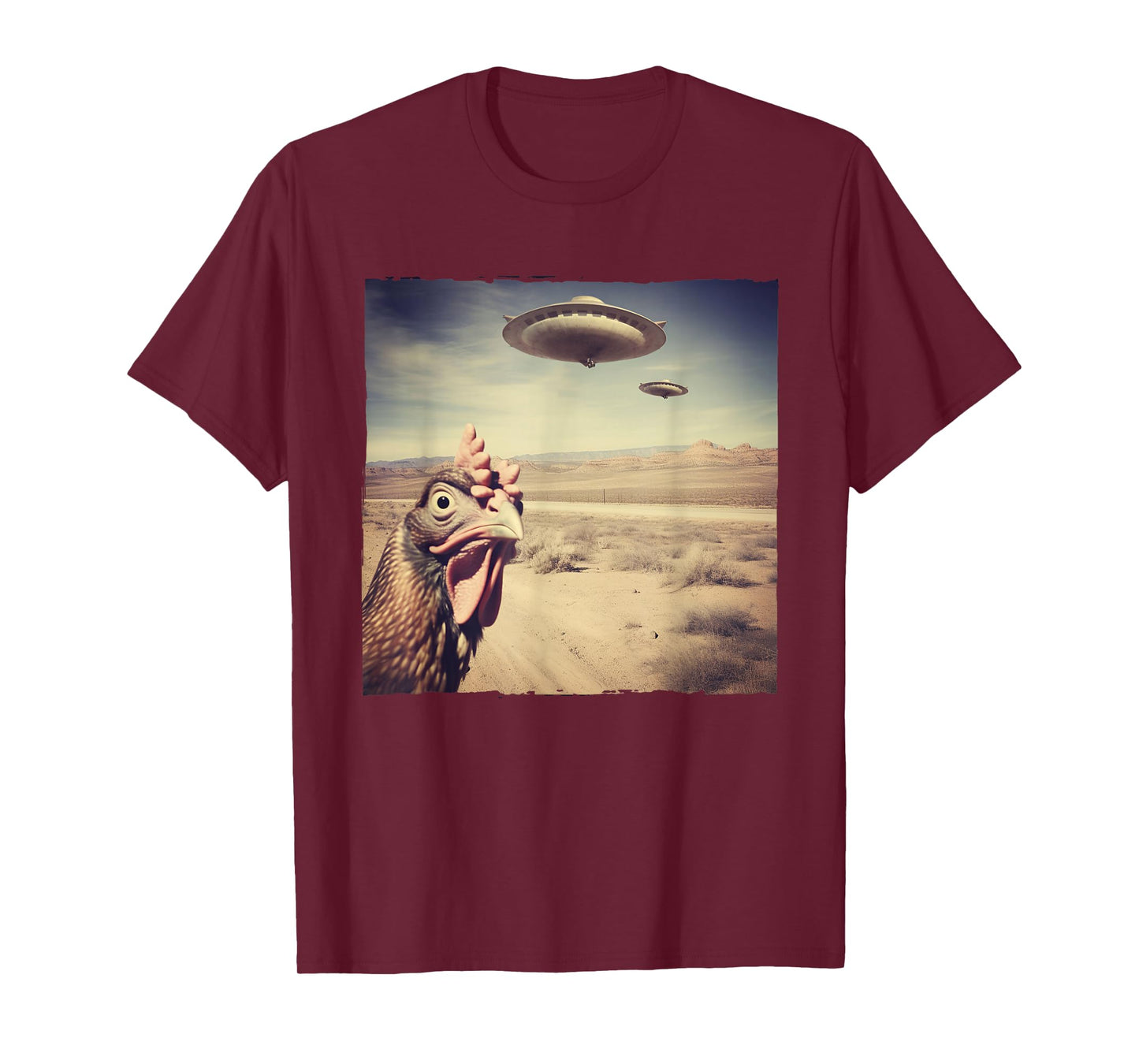 Chicken UFO Alien Flying Saucer T-Shirt
