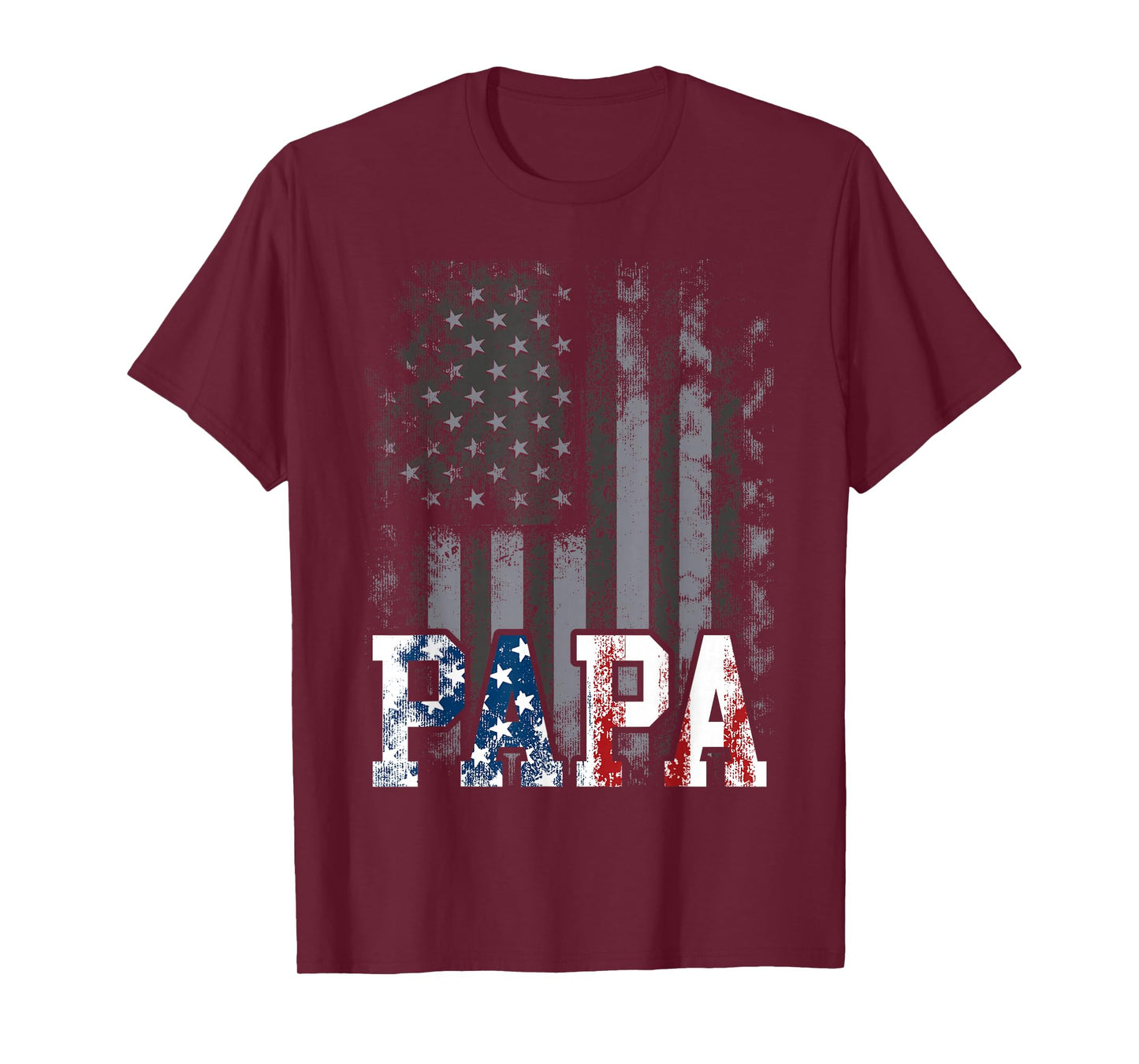 Papa American Flag Father's Day 4th of July Grandpa T-Shirt