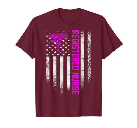 Vintage USA RN Registered Nurse American Flag T-Shirt Small