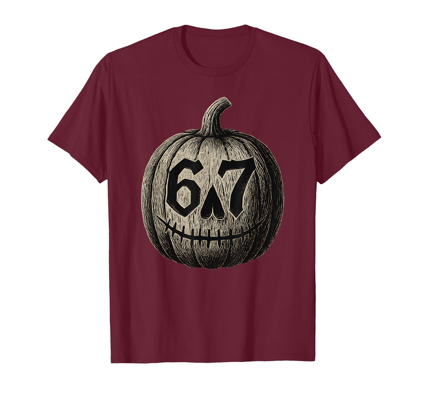 67 Halloween Pumpkin 6 7 Meme Brain Rot Six Seven Teen Boys T-Shirt