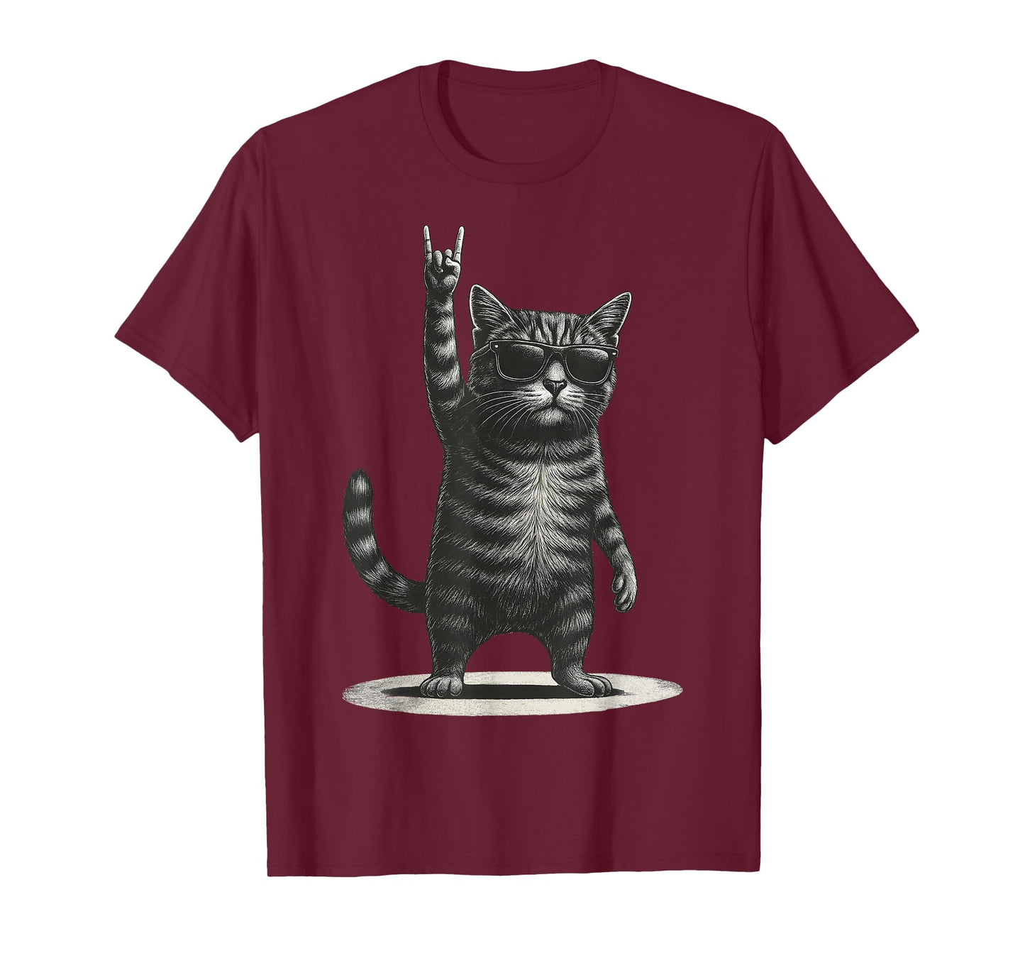 Vintage Retro Rock Cat Funny Music Gift for Men Women Kid T-Shirt