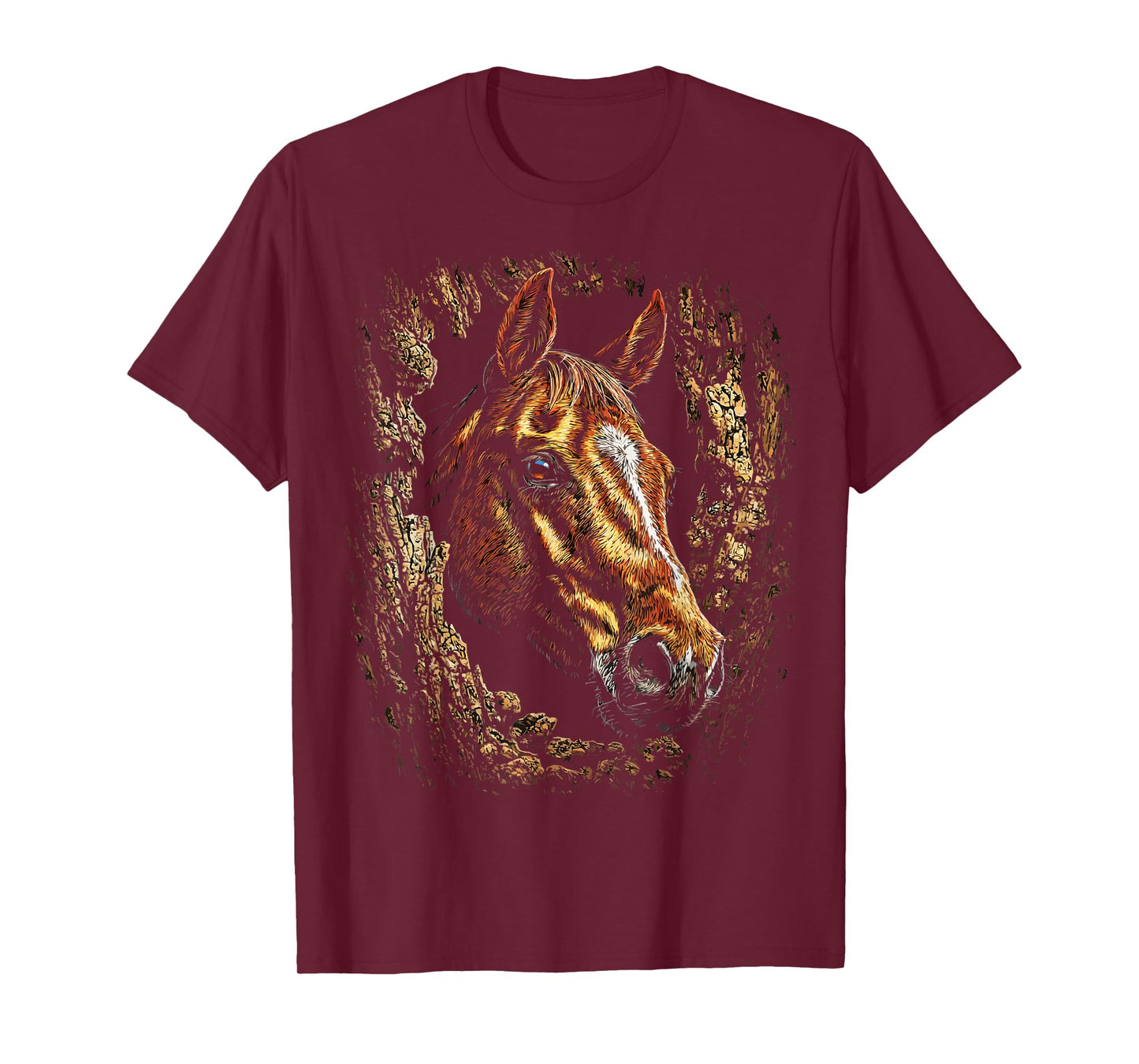 Colorful Horse Art Cute Farm Animal Autumn Aesthetic Fall T-Shirt