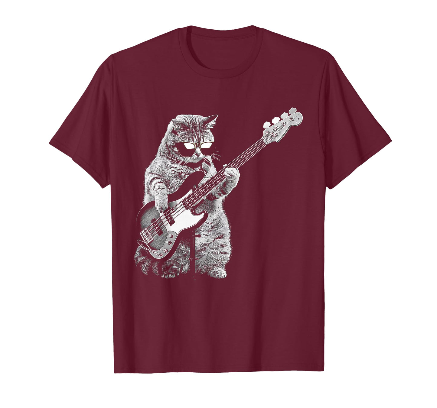 Rock Cat Playing Guitar Funny Guitar Cat T-Shirt
