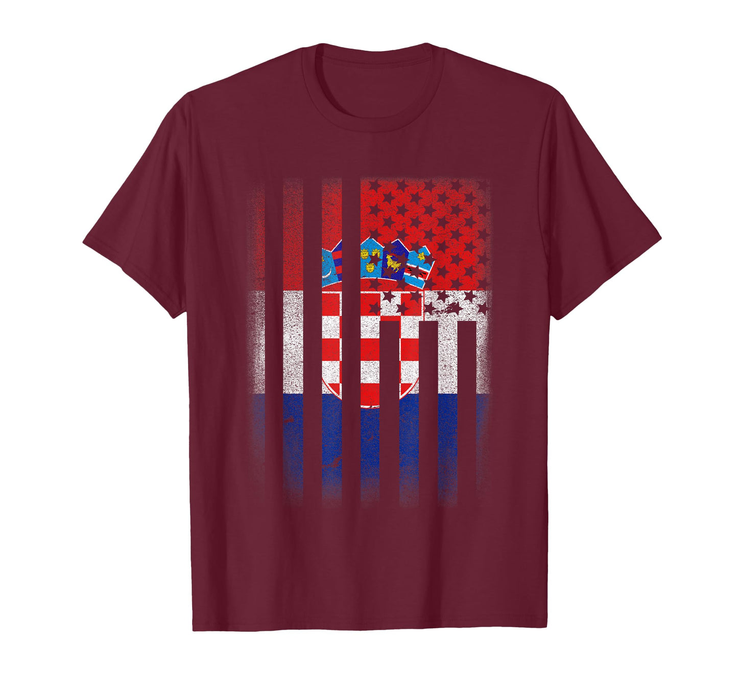 Croatian American Flag T-shirt Croatia Usa Hrvatska America T-Shirt