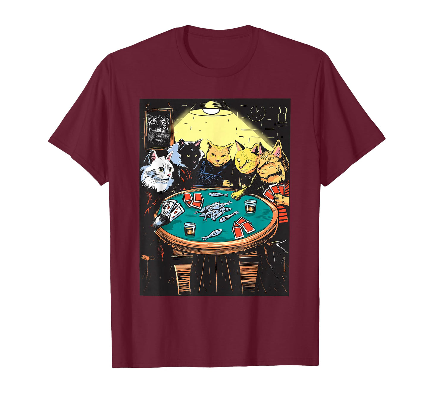 Funny Cats Playing Poker Art Cat T-Shirt